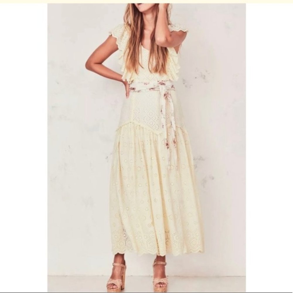 Love Shack Fancy Cressida Eyelet Maxi Dress XS